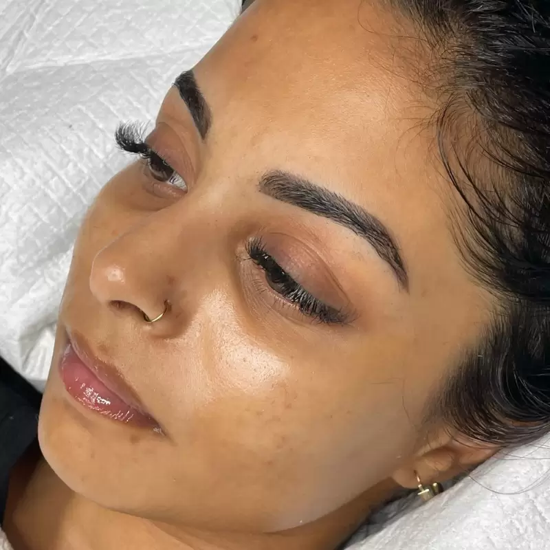 Glowing facial bright hydrated radiant skin