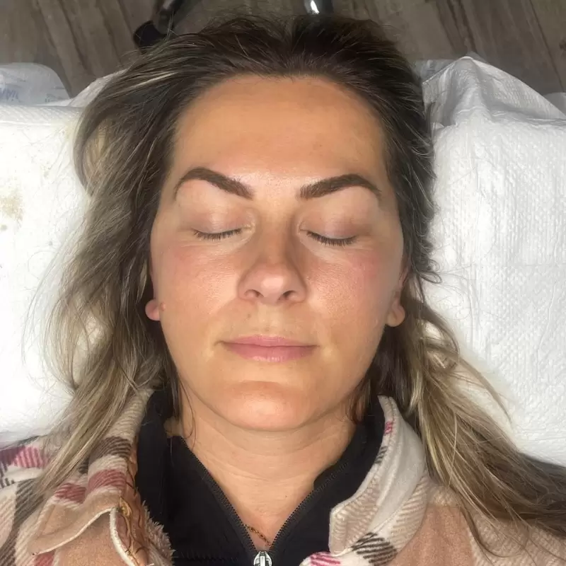 Permanent eyebrow microblading natural shaped brows