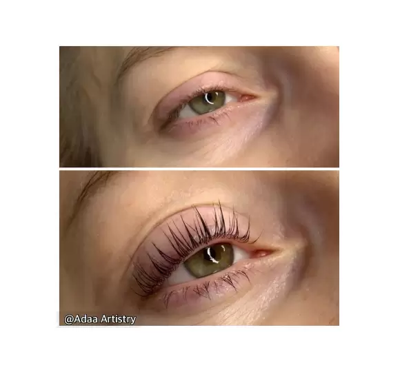 Lash lift and tint natural defined lashes